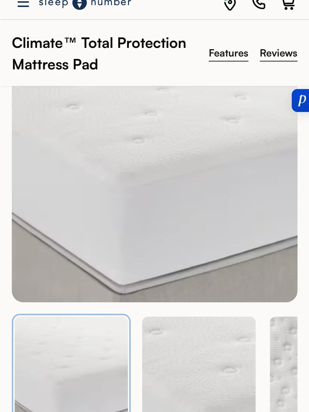 Sleep Number Climate Total Protection Mattress Pad Cal King